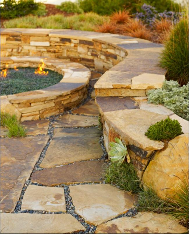 Garten Sitzfläche Terrasse Natur Steinplatten