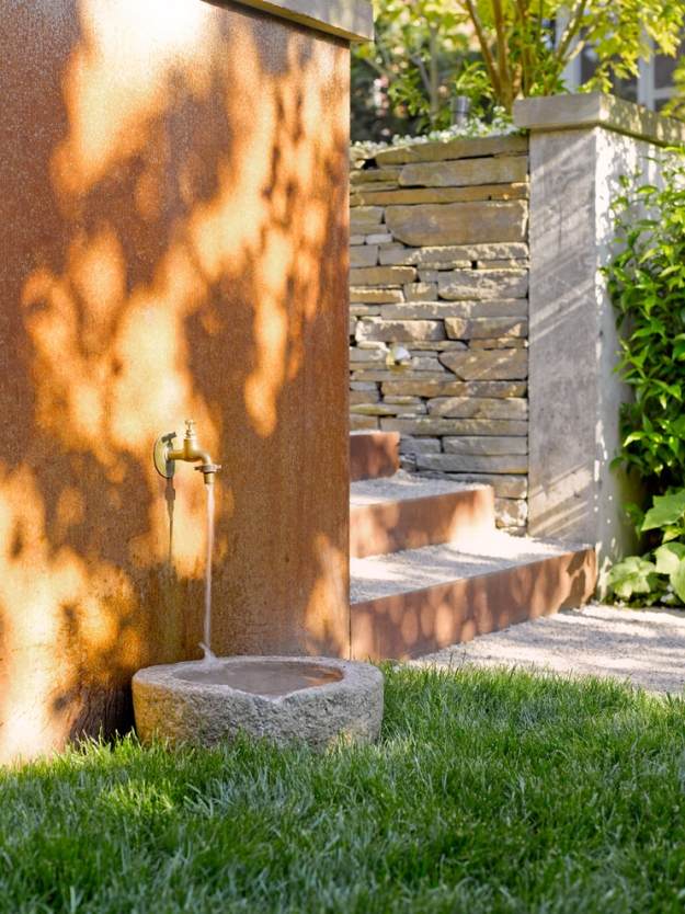 Garten Wasserhahn-fließendes Wasser-Ideen Gestaltung modern