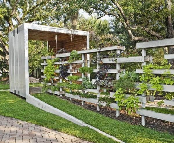 Garten Zaun bepflanzen moderneDesign Ideen Holz Paletten