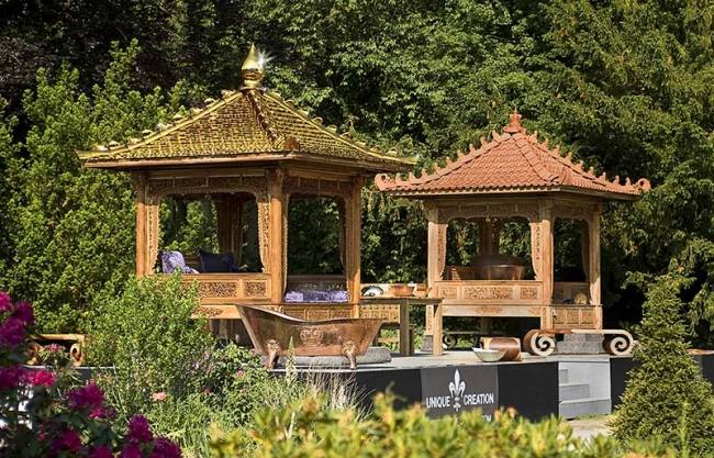 Gartenpavillon Polstergarnitur-Unique Creation-Design Teakholz Möbel