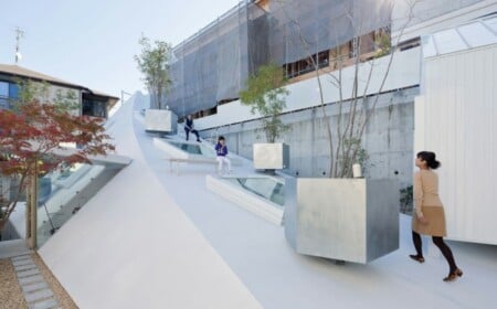 Haus Dachterrasse Schrägdach Pflanz Kübel Bonsai Baum