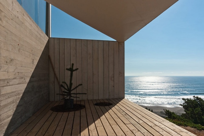 Haus am Strand-mit Meerblick-Holzdeck Terrasse Chile