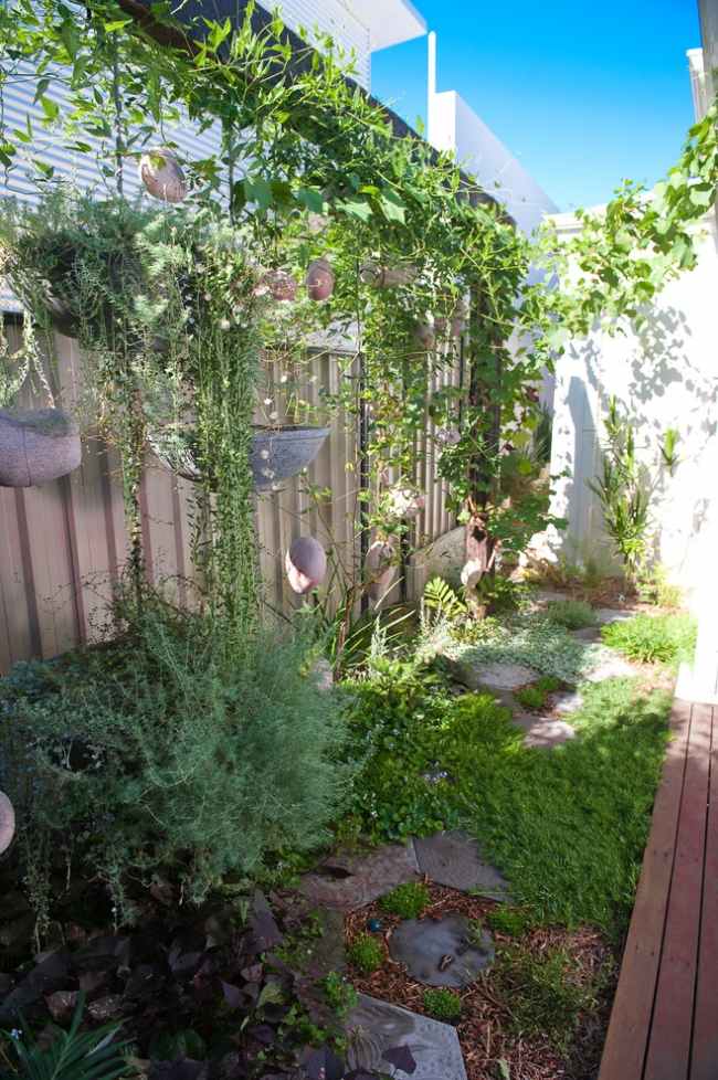 Hinterhof Gestalten-Designideen Australien-privates Haus-vertikale Gärten pflegen