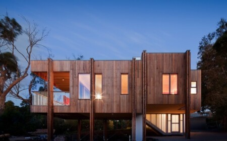 Holzhaus Eingeschoss-Clare Cousins Architekten Mornington Australien