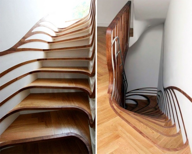 Holztreppe Stufen Innenausbau-Innenarchitektur Modern