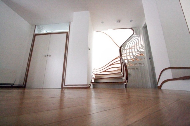 Innenarchitektur Projekt Design-Holzboden Geschwungene Linien