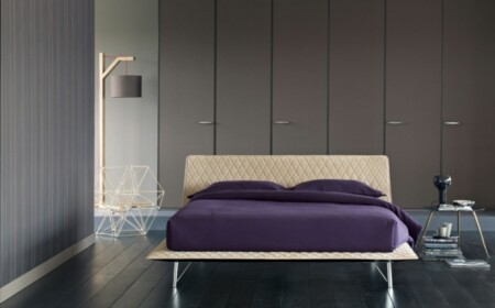 Kleiderschrank Holzfarbe modernes Schlafzimmer Bett Flou italienisches Design