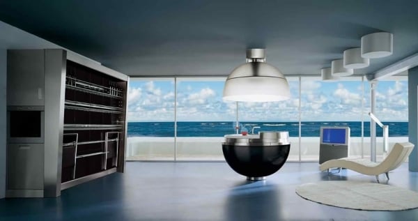 Kugelküche futuristisch Design Küchenlösung-modern Sheer