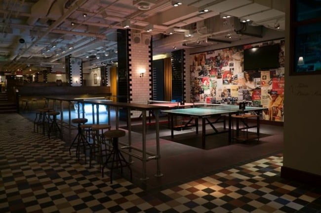 London Ping Pong Bar Spiele Bounce Lokal leckere Küche