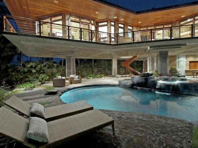 Traumblick Pool Holzhaus Hawaii Fassaden Gestaltung