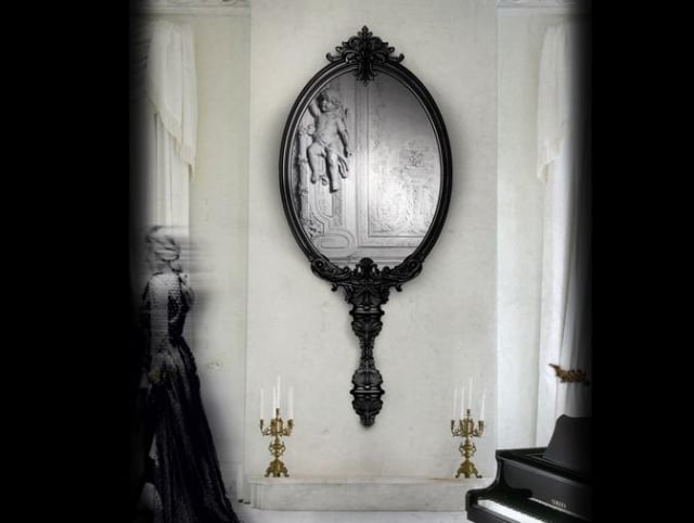 Marie Antoinette spiegel barock schwarz Boca do Lobo