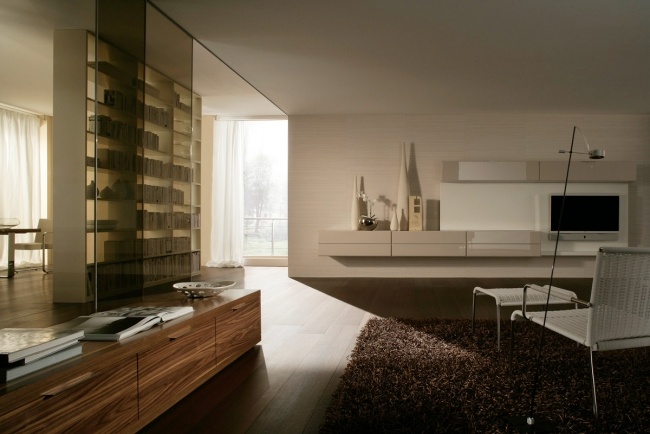 Moderne Wohnwände gruber schlager creme minimalistisch