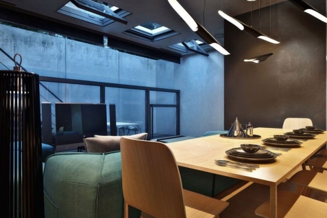 Modernes Haus-Loft Innenraum-Beleuchtung Trends Holzmöbel