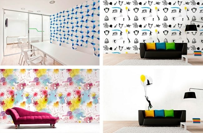 Tapeten modernes Wohnzimmer Daybett Möbel Farben