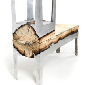 Möbel Design Israel Tisch Stuhl Baumstamm Metall Gestell