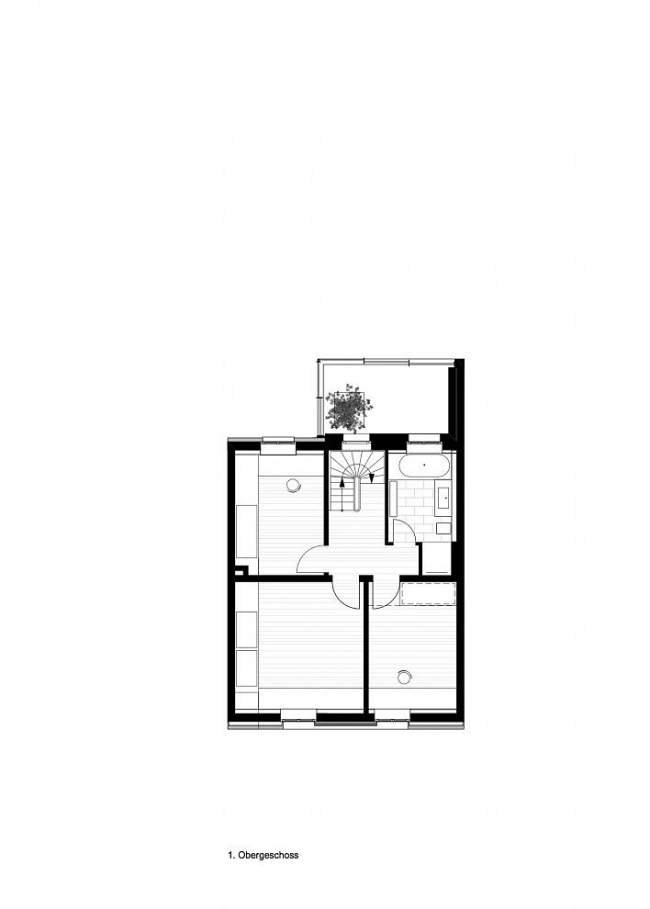 Obergeschoss Raumaufteilung-Modernes Haus Projekt Güth Bruno