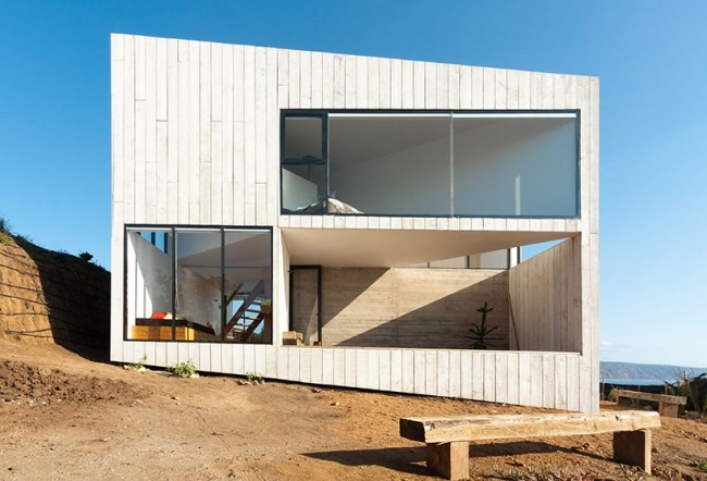 Pultdach Einfamilien-Haus auf Fels-gebaut Chile Architektur