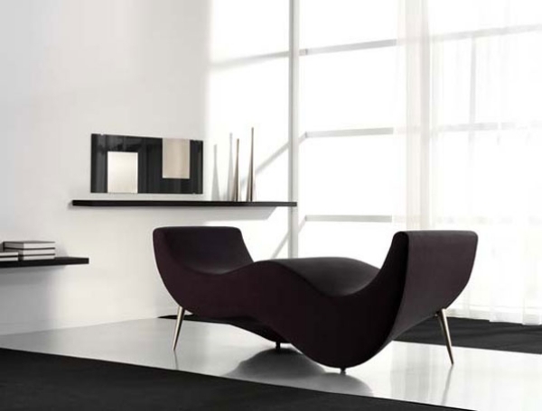 Schaumstoff Bezug Sessel Schwarz Ausführung minimalistisch Einrichtung