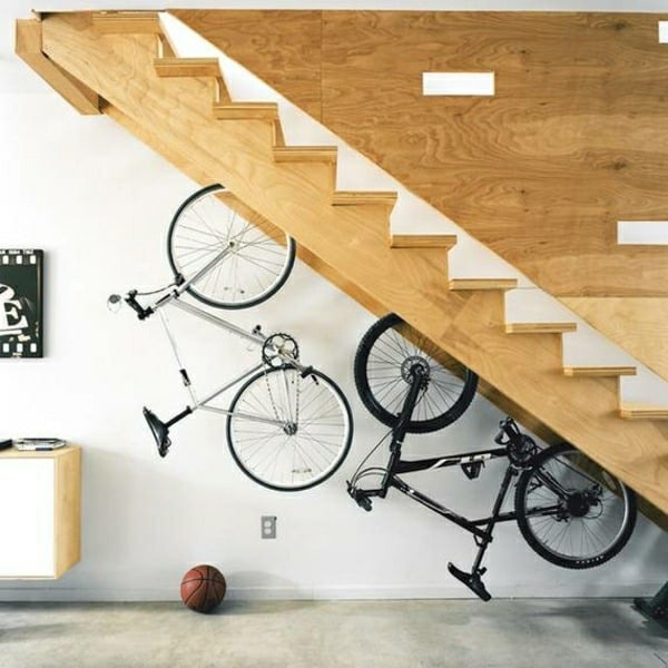 Treppe Fahrrad Holz Design Ideen