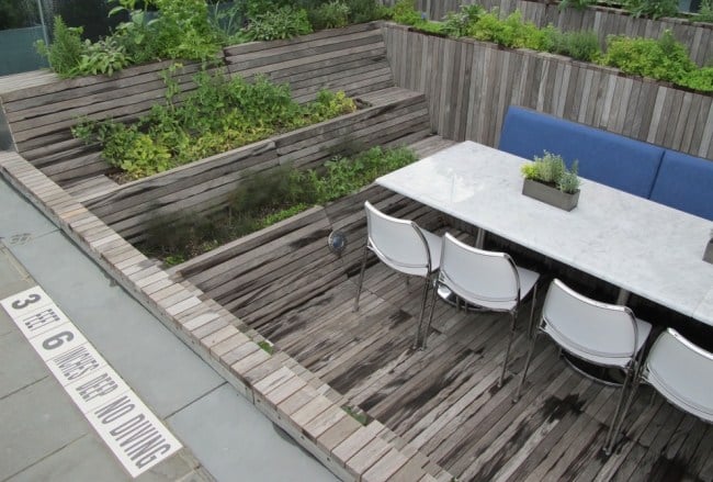Terrasse Dach Holzboden-Verkleidung Essbereich im Einklang mit der Natur
