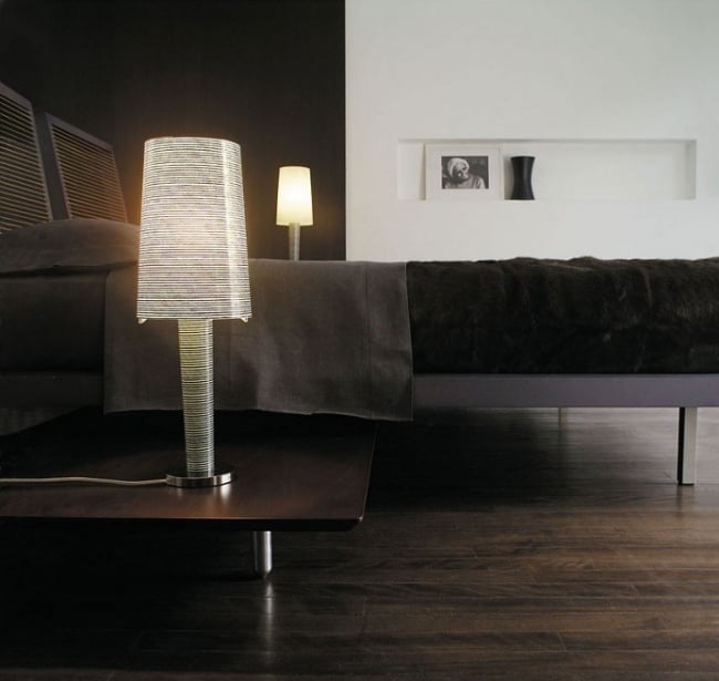 Tischleuchte Design Lampen-Lite verchromt-Metallsockel Foscarini Wohnzimmer Beleuchtung