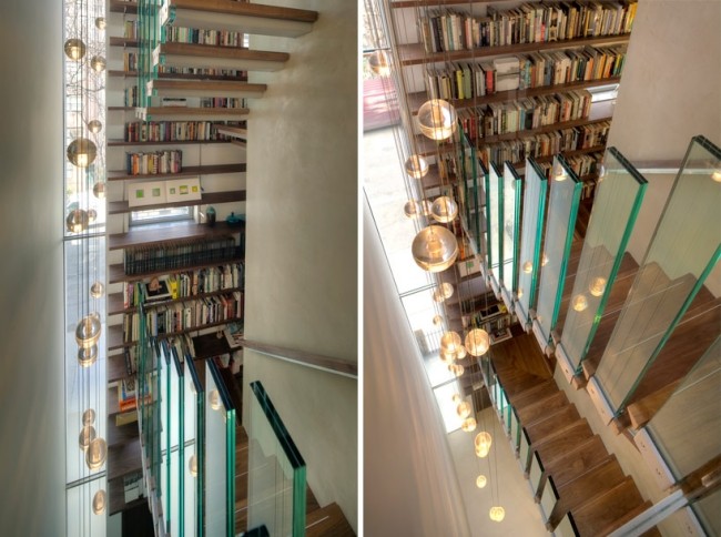Vertikale Raumgestaltung-raumsparend Bibliothek-Bücherregale Design