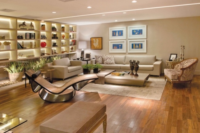 Wohnzimmer Ambiente-stilvolle Deko-Möbeldesign Relax-Stuhl Rio Oscar Niemeyer