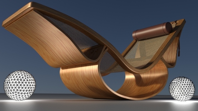 Zeitloses Design-Sonnenliege Holz Gestell-Rio Chaiselongue