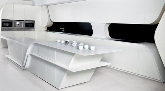 a-cero küchen design weiß futuristisch modern