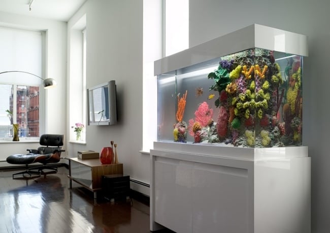 aquarium ideen einrichten künstliche deko korallen