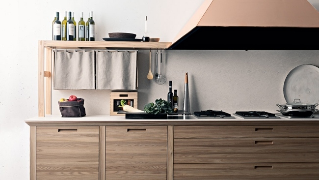 arbeitsplatte holzregal sinetempore küchen design von valcucine