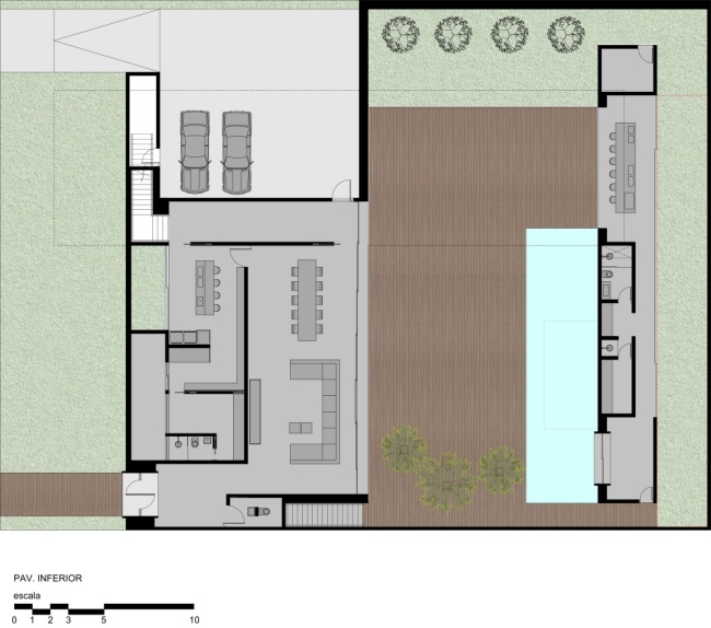 architekturplan erdgeschoss modernes wohnhaus von guilherme torres