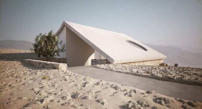 architekturvisualisierung aiko design villa wüste dachschräge