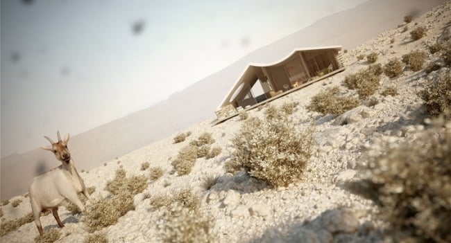 architekturvisualisierung aiko studio moderne villa wüste