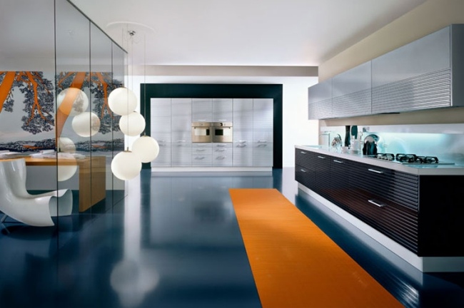 blau orange kombo moderne designer küche von pendini