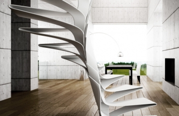 Designer-Teller aus Porzellan mit ungewöhnlich fließenden Formen