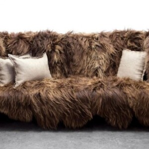 designer Sofa Long Wool-Sentient Funrniture-SchafsFell Holz