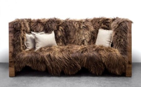 designer Sofa Long Wool-Sentient Funrniture-SchafsFell Holz