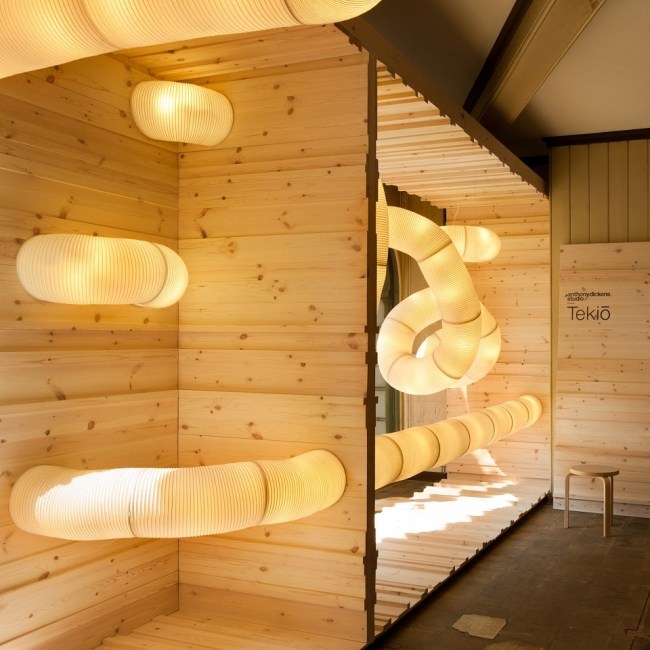 designer papierlampen anthony dickens tekio installation