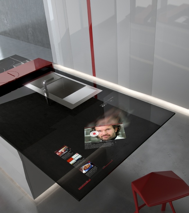 eingebauter computer prisma küchen design von experientia toncelli
