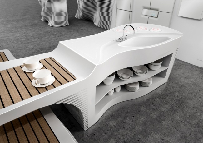 futuristische küche modernes möbel design von himacscf