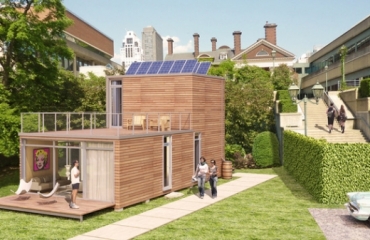 Minimalismus in einem modernen russischen Holzhaus nahe Moskau