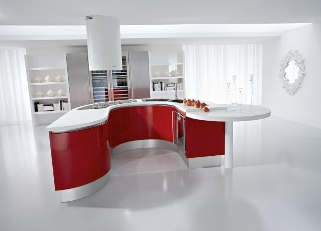 kücheninsel rot modernes küchen design von pendini