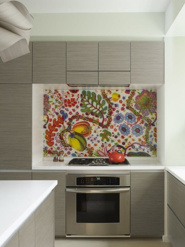 küchenrückwand dekoakzent moderne wohnung design in bunten farben