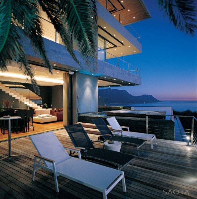 luxushaus am hang meerblick sonnenliegen terrasse