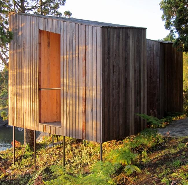 minimalistische architektur holz sauna design mit seeblick