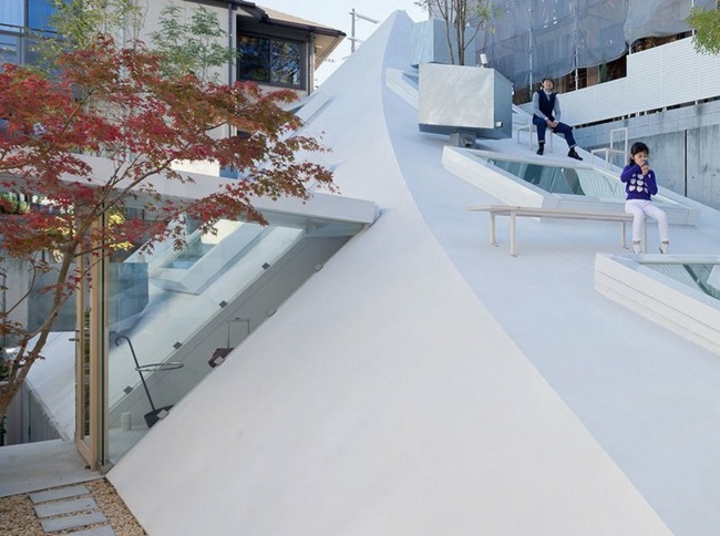  Dachterrasse Haus Japan Schrägdach Dachterrasse Sitzbank