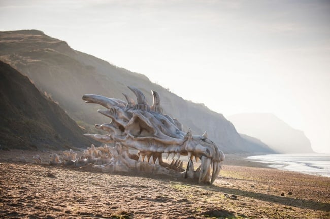 Drachen Küste Englands Ozean Strand Märchenwelt