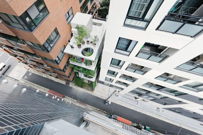 Architektur Japan schmales Haus Aussicht oben