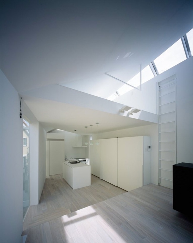 modernes wohnhaus arrow weiße minimalistische einrichtung